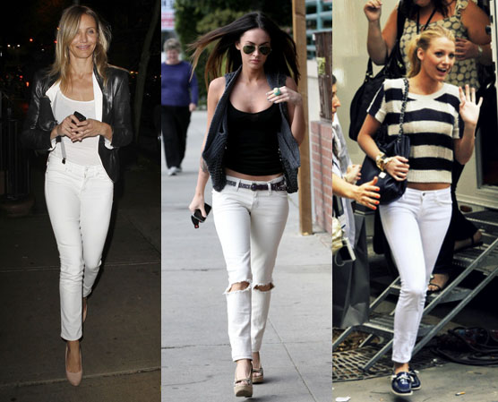 с чем носить белые и голубые джинсы лето 2021, фото 4